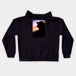 Silhouette of a Girl with colorful background Kids Hoodie